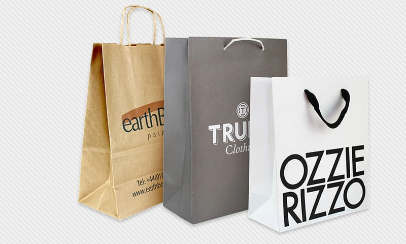 Paper bags in different colours