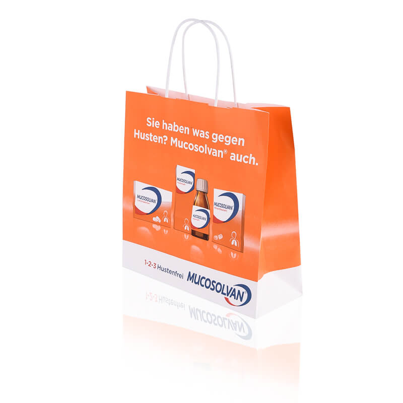 Cotton handled white paper kraft medicine bag