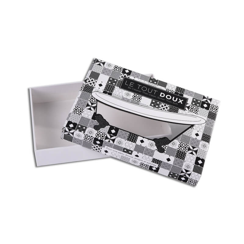 Lift off lif rigid luxury gift box with clear pvc window