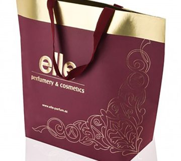 Botton gusset burgundy luxury paper bag