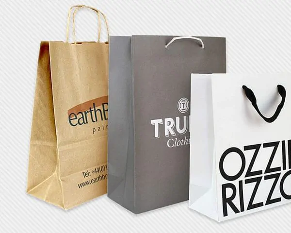 Paper bags in different colours
