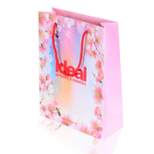 Matt laminated luxury paper bag with gloss spot uv and embossing