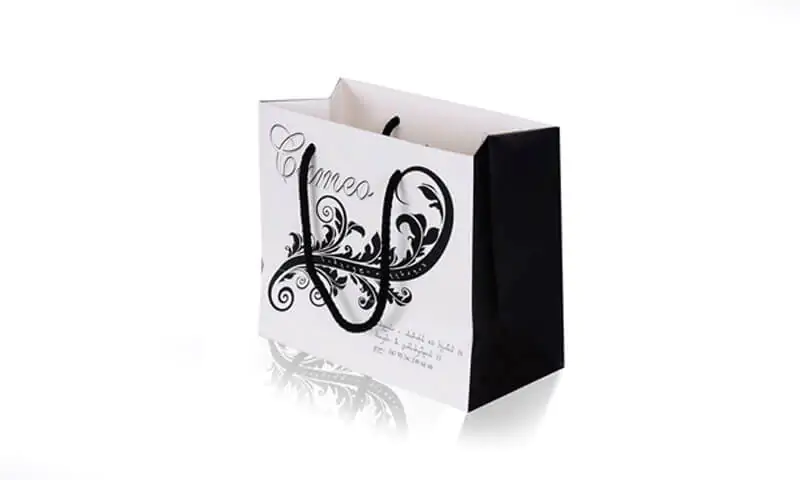 Smal paper bag white and black Georgia Turkey