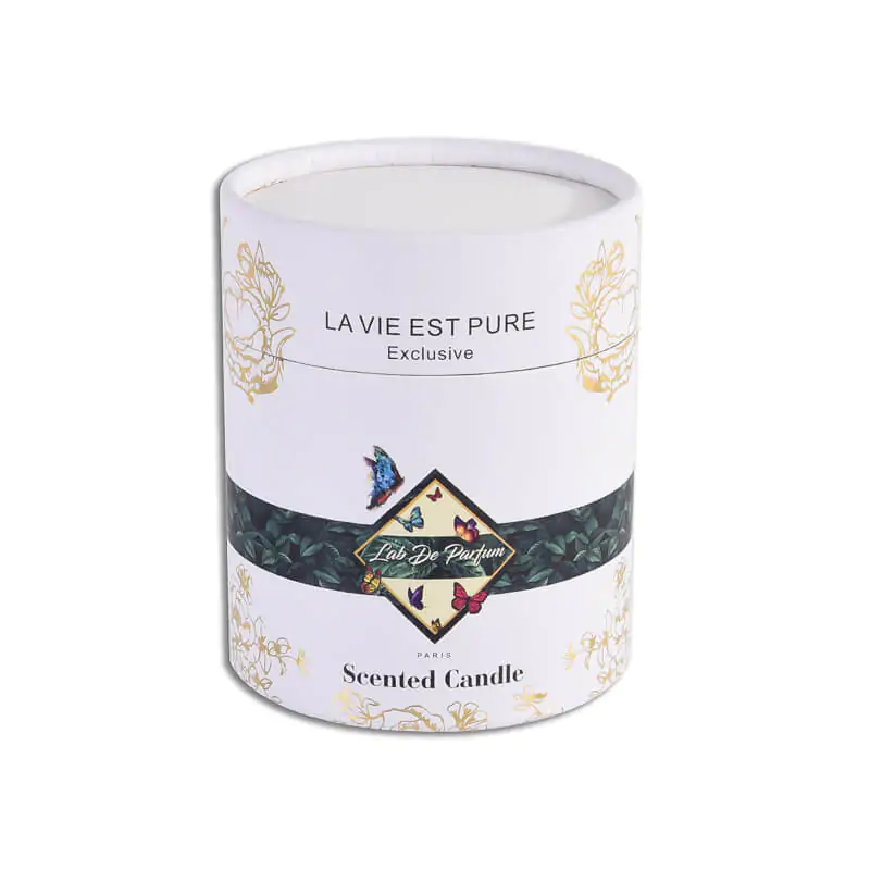 Matt laminated white candle tube box