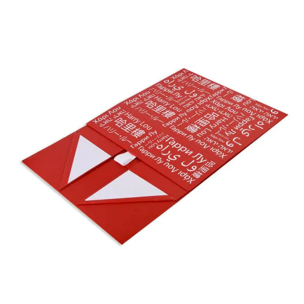 flat-pack-luxury-gift-box Magnetic closure red paper gift box in flat form