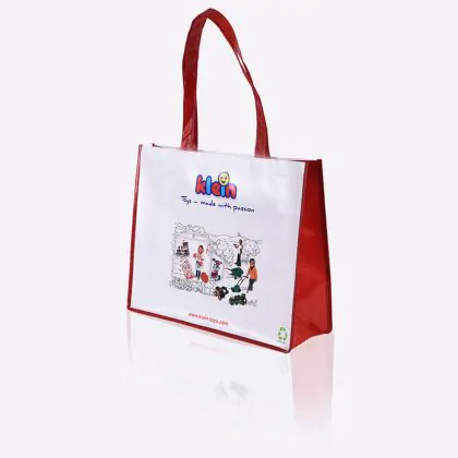 Laminated non-woven pp kindergarden bag that says klein