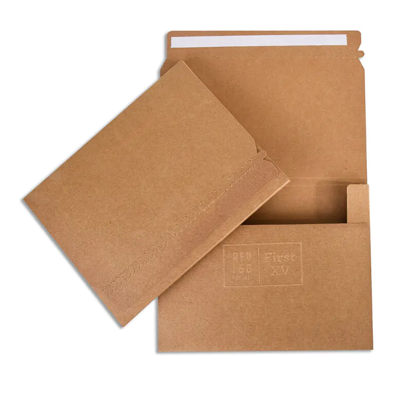 Brown kraft self sealed mailing box with embossing