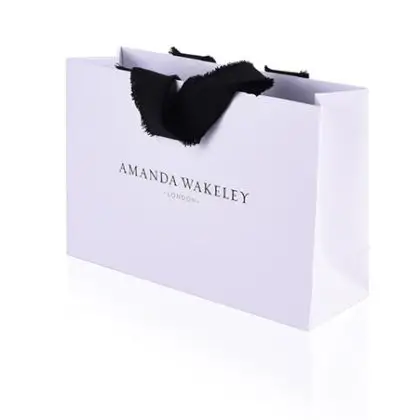 Custom Printed White Paper Bag Amanda Wakeley